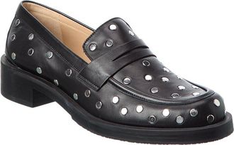 Stuart Weitzman Palmer Bold Stud Leather Loafer