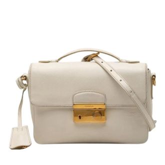 Prada Pre-owned Cross Body Bags, female, White, Size: ONE SIZE Pre-owned Satchel