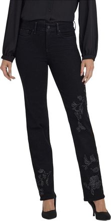 NYDJ Nydj Petite Marilyn Black Rinse Straight Leg Jean