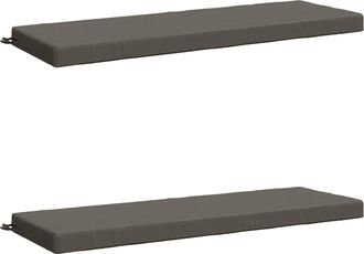 vidaXL Cojines Para Banco De 2 Piezas Soest 2 Uds. 100% Poli&eacute;ster Gris Vidaxl