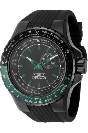 Invicta Aviator 49730 Heren Horloge - Quartz Uurwerk - Roestvrij Staal met zwarte Wijzerplaat - 50mm