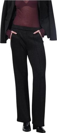 Mason's Easy Straight Chino Pants - Dames - Wijde Broeken - Zwart - L - Polyester - Broeken