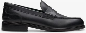 Clarks Zwarte Leren Loafers Stijlvolle Herenschoenen - Heren - Loafers - Zwart - 40 EU - Leer - Schoenen
