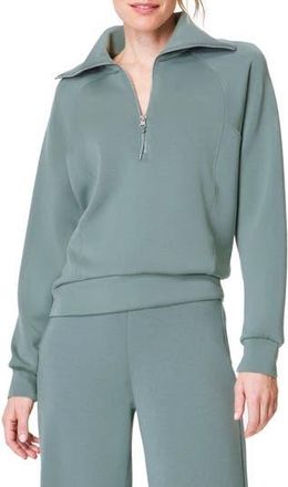 Spanx AirEssentials Half Zip Sweatshirt in Fennel at Nordstrom Rack, Size X-Small