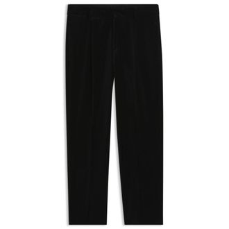 HUGO BOSS Modern-fit pants in cotton velvet with pleated front