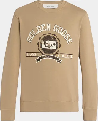 Golden Goose Mens Journey Classic College Cotton Crewneck Sweater
