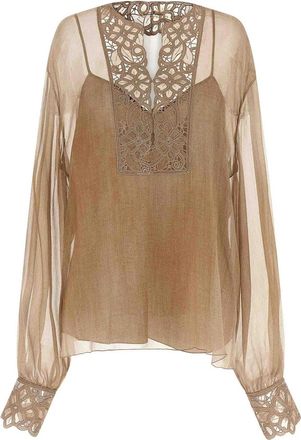 Ermanno Scervino Floral Carving Blouse
