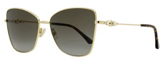 Jimmy Choo London Womens Pearl Butterfly Sunglasses Teso 000HA Gold 59mm
