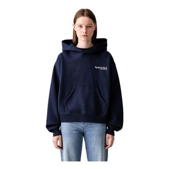 Sporty & Rich Modern Hoodie - Dames - Hoodies - Blauw - M - Katoen - Hoodies & sweatvesten