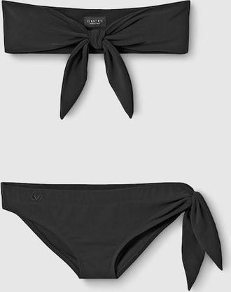 Gucci Sparkling Jersey Bikini With Embroidery, Black, Ready-to-wear