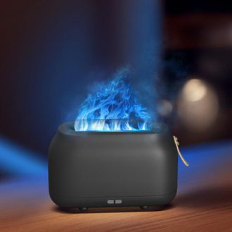 OEM Difusor De Aceites Esenciales Y Humidificador Ultras&oacute;nico Con Efecto Llama - Gris Oscuro, Ideal Para El Dormitorio, La Oficina O El Estudio