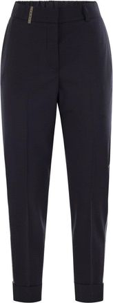 PESERICO Virgin Wool Blend Trousers With Jewellery