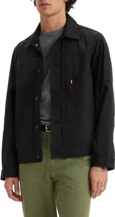 Levi's Type I Poplin Trucker Jacket in Jet Black at Nordstrom, Size Small