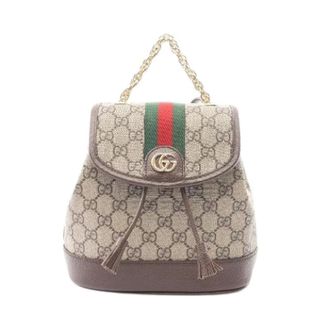 Gucci Pre-owned Ophidia GG Supreme Coated Canvas Backpack - Dames - Pre-owned - Beige - Maat: ONE Size Leer