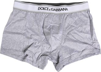 Dolce & Gabbana Gray Logo Cotton Men Regular Boxer Underwear Clothing