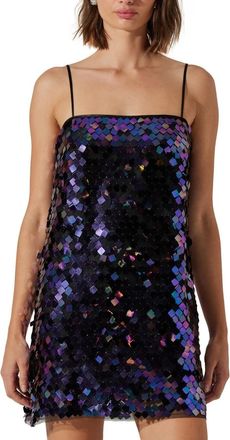 ASTR the Label ASTR The Label Porsche Mini Dress Womens Purple Sequin Sleeveless PALL599