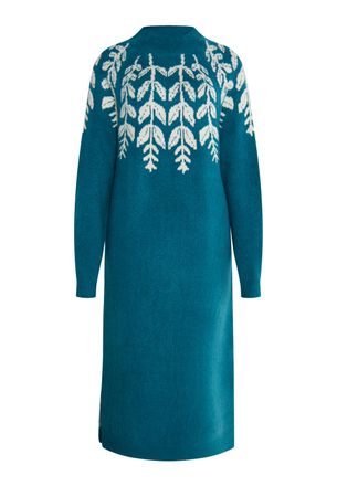 Usha Maxi-gebreide jurk Dames Petrol veelkleurig