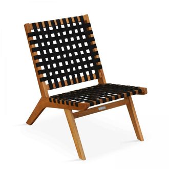 Oviala Sill&oacute;n reclinable de madera de eucalipto negro