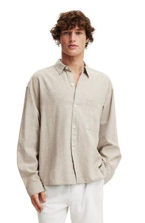 Cotton On Mens Eli Long Sleeve Shirt in Textured Oatmeal at Nordstrom, Size Xx-Large