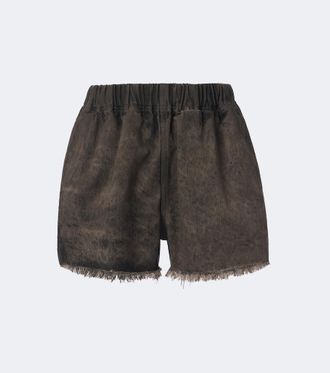 Rick Owens Shorts de denim desgastados