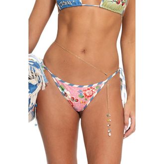 Agua Bendita Clemente Reversible Side Tie Bikini Bottoms in Red at Nordstrom, Size X-Small
