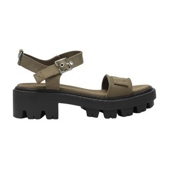 Prada Flat Sandals, female, Green, Size: 7 1/2 US Canvas Sandals