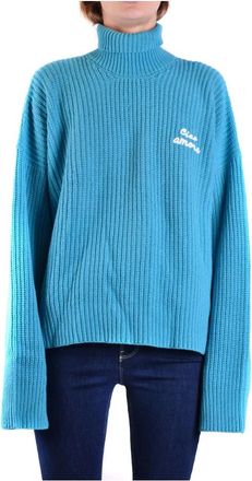 Giada Benincasa Gebreide kleding - Dames - Coltruien - Blauw - M - Wol - Truien & Vesten