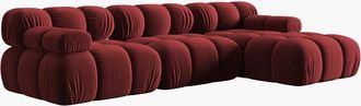 MICADONI Modulares 4-Sitzer Design Ecksofa Bellis mit Eckteil rechts - Samtbezug
