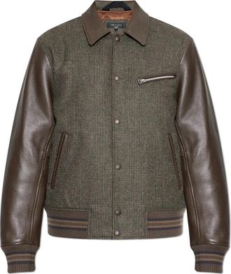 Rag & Bone Wool Jacket With Leather Sleeves - Heren - Zomerjassen - Bruin - XS - Wol - Jassen