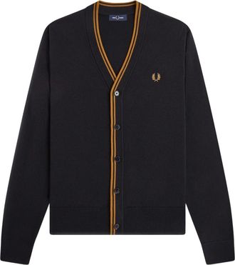 Fred Perry Cardigan Classico - - Knitwear - Uomo - Nero - XL