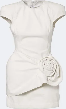 Magda Butrym Floral-appliqu&eacute; denim minidress
