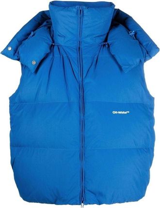 Off-white Bounce down-feather Hooded Jacket Blue OMED038F22FAB0014501