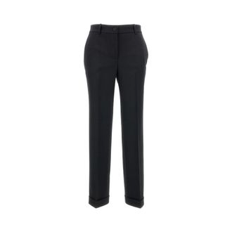 P.A.R.O.S.H. Straight Trousers, female, Black, Size: L Straight Trousers