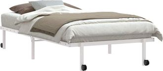 vidaXL Bed Frame without Mattress Foldable White 100x190 cm Steel Vidaxl