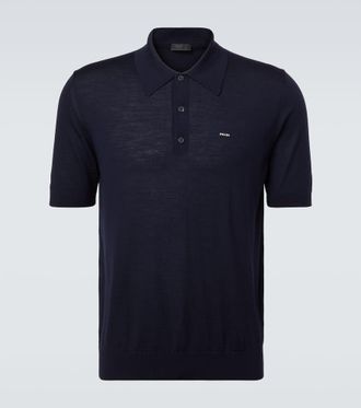 Prada Logo virgin wool polo shirt
