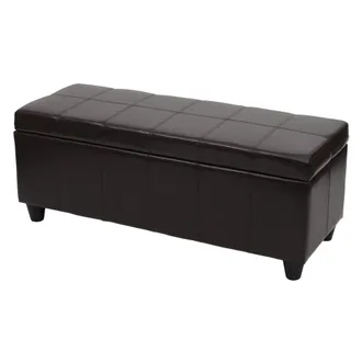 Hhg Hhg - Panca Contenitore Elegante Kriens Ecopelle 114x45x45cm Marrone