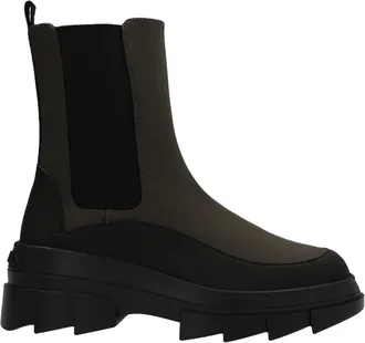 Stuart Weitzman Green Textured Round Toe Boots