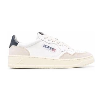 Autry Low Top Leather Trainers with Suede Accents - female - Autry - Sneakers - White - 4 UK - Shoes