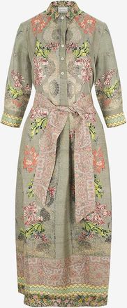 Pierre-Louis Mascia Midi-Kleid mit Kubanischem Kragen Aloe