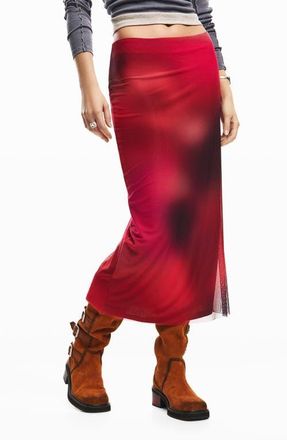 Desigual Print Maxi Skirt in Pink at Nordstrom, Size X-Large