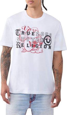 True Religion Buddha Letters Graphic T-Shirt in Optic White at Nordstrom, Size Xxx-Large