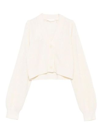 LoveShackFancy V-neck ribbed cardigan - women - Fabric - S - White