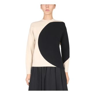 Tory Burch Tory Burch, Round-neck Knitwear, female, Multicolor, Size: L Colourblock Cashmere Crewneck