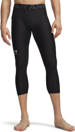 Under Armour HeatGear 3/4 Leggings in 001 Black at Nordstrom, Size Xx-Large