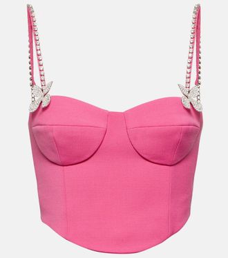 Area Bustier in lana con cristalli
