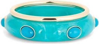 Leith 2-Pack Resin & Metal Bangle Bracelets in Blue- Gold at Nordstrom Rack