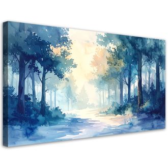 Feeby Impresi&oacute;n De Imagen, Bosque Brumoso Paisaje En Pastel Naturaleza En Estilo Escandinavo, 120x60