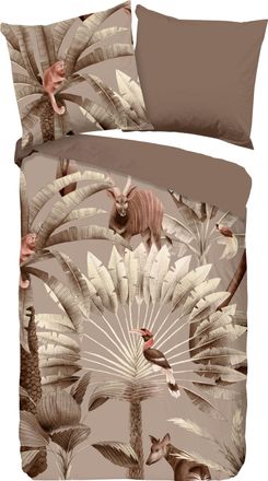 Good Morning Wendebettwäsche »Fuji« 2 Stk. tlg. 100% Baumwolle, Renforcé, 135x200, Reissverschluss, Wendeoptik, Taupe