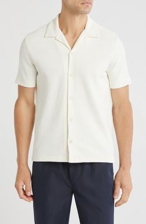 Vince Boucl&eacute; Short Sleeve Button-Up Shirt in Off White at Nordstrom Rack, Size Xx-Large
