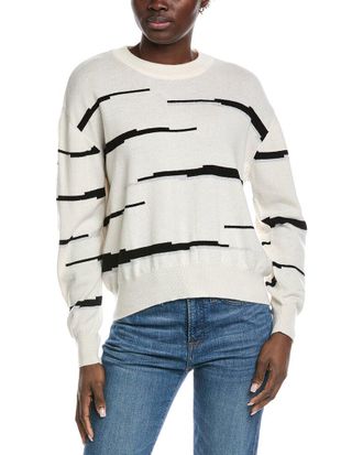 Brodie Glitch Zebra Wool & Cashmere-Blend Sweater
